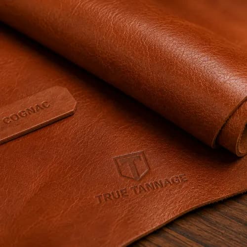 QC evidence photo of a graded leather hide