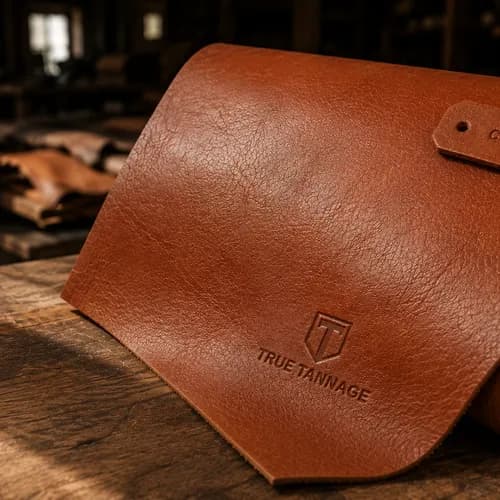 QC evidence photo of a graded leather hide